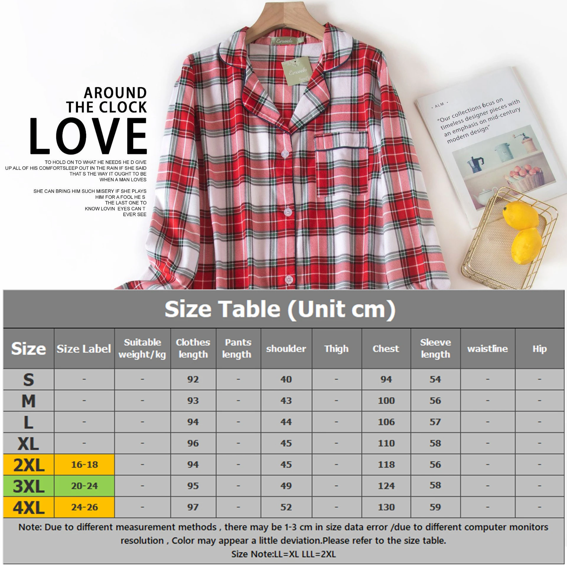 Winter 100% Brushed cotton nightshirts women nightgowns sleepwear fashion plaid Plus size sleepdress night dress nightwear - Image 6