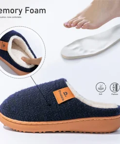 Pmoiste Soft Knited House Slippers Women Comfortable Warm TPR Wedge Memory Foam Designer Luxury Living Room Shoes Winter Indoor - Image 3