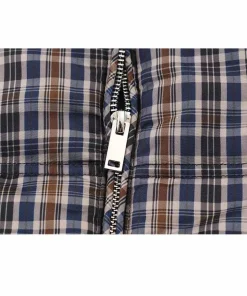 HH Woman Winter Fashion Long Sleeves Stand Collar Plaid Pocket Zipper Decoration Cotton Jacket Female Versatile Cotton Jacket - Image 6