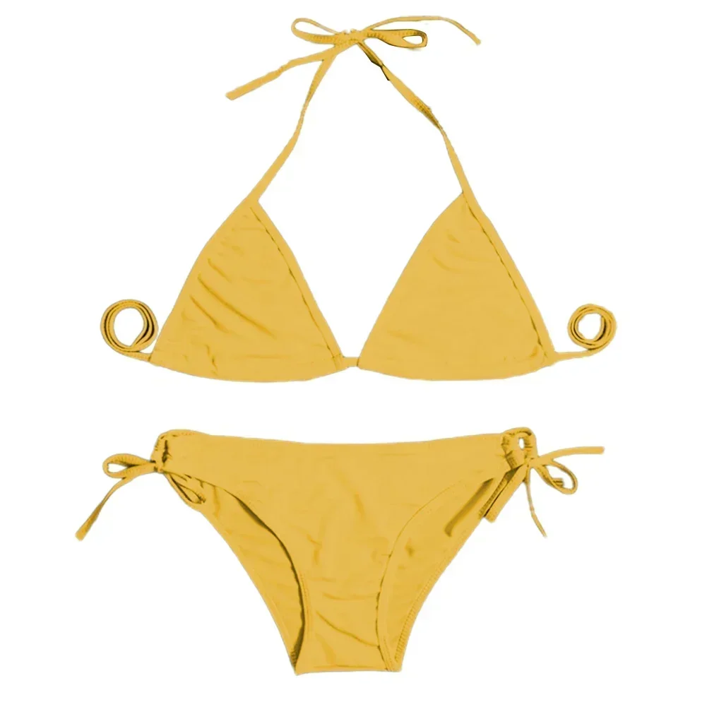 Sexy Underwear Woman Thong Women's Bikinis Set Sexy Two-piece Swimsuit Bandage Style Brazilian Breathable Solid Swimwear Summer - Image 3