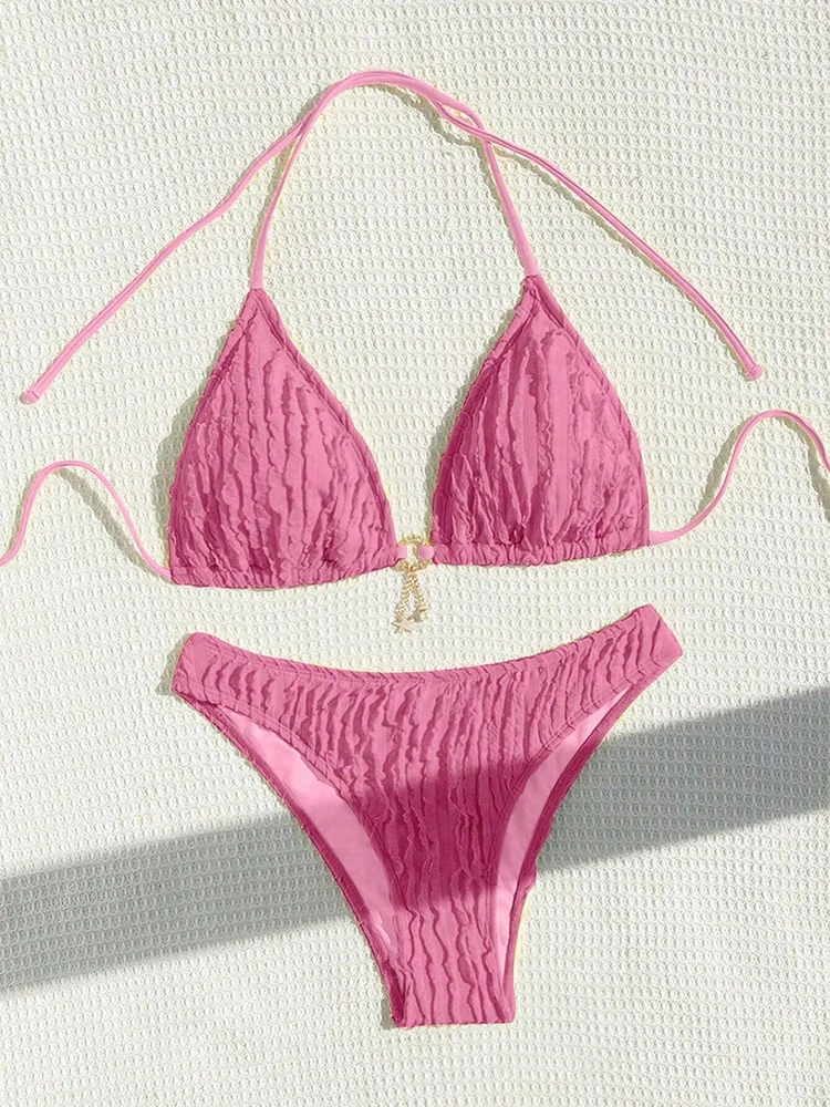 Sexy Bikinis Sets Two-piece Women's Swimsuit Ruffled Halter Neck Bikini 2025 Female Swimwear for Woman Beach Wear Bathing Suit - Image 6