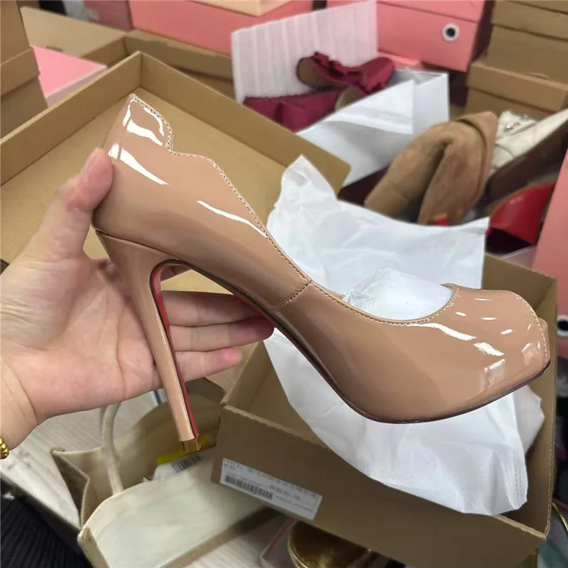 Women Spring Peep Toe High Heels Shoes for Woman's Shallow Pointed Toe Solid Color Platform Pumps Sexy Ladies Party Wedding Shoe - Image 3