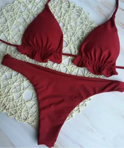 Summer Swimsuit Women Sexy Lace Up Padded Push-up Bikini Set Bandage Brazilian Swimwear Bathing Suit Beachwear - Image 5