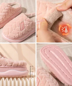 Winter Home Slippers for Women Warm Thick Sole Non Slip Indoor Slippers for Men Fluffy Bedroom Slippers for Unisex - Image 6