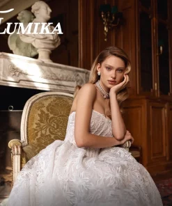 Romantic Strapless Wedding Dress 2026 Stylish Lace Bridal Gown Classic A-Line Applique Floor-Length Customized - Image 4
