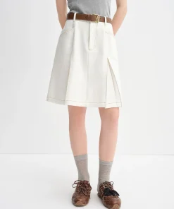DUSHU Women's High Waist A-line Denim Skirt 2025 Autumn New Arrival Style Contrast Color Retro Denim Skirt No Belt 25DS83098 - Image 4