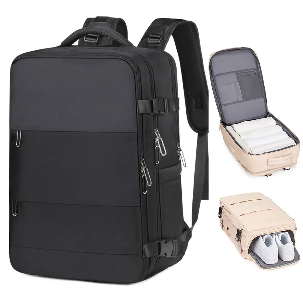 35L Large Capacity Travel Backpack Oxford Shoe Pouch Travel Luggage Bagpack with USB Charging Port Waterproof Carry On Backpack - Image 5