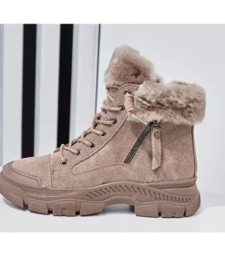 Winter Shoes Women Snow Boots Thick Sole Warm Plush Genuine Leather Brand Ladies Ankle Booties Non-slip Plus Size 41 - Image 6