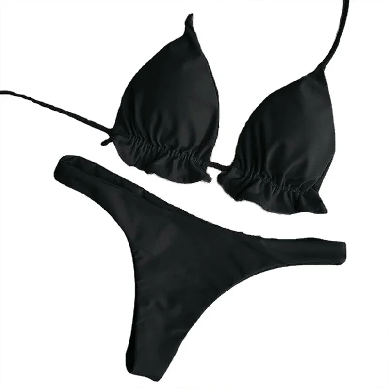 Summer Swimsuit Women Sexy Lace Up Padded Push-up Bikini Set Bandage Brazilian Swimwear Bathing Suit Beachwear