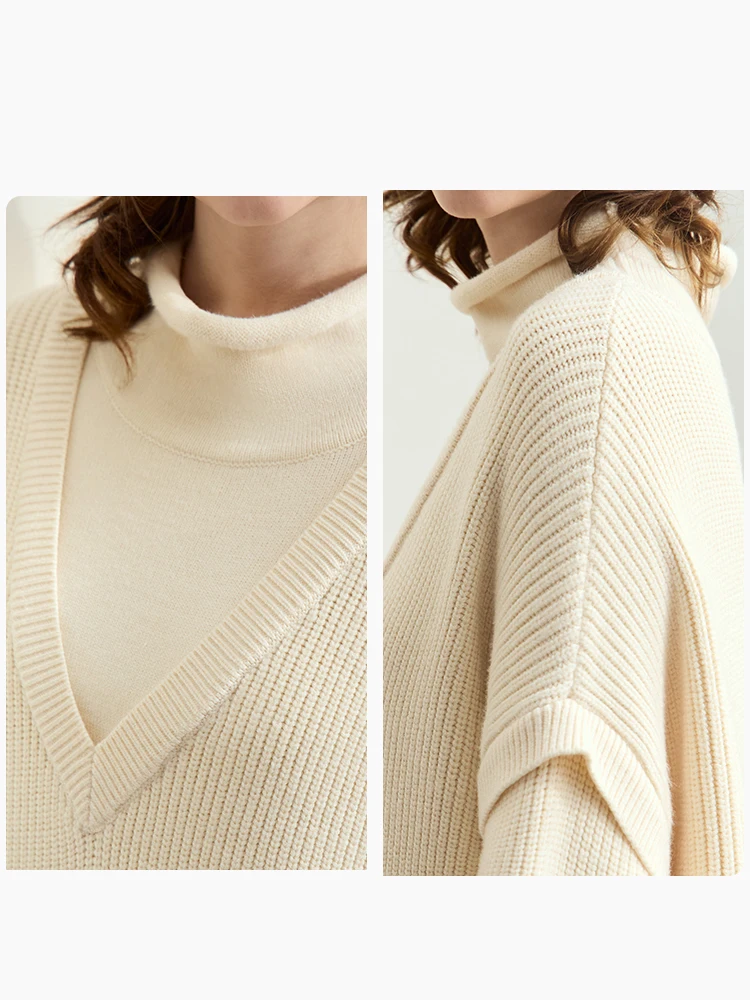 AMII Minimalist Womens Dresses 2025 Winter New Commuter Half Turtleneck Woman Clothing Solid Loose Knitted Midi Dress 12444229 - Image 6