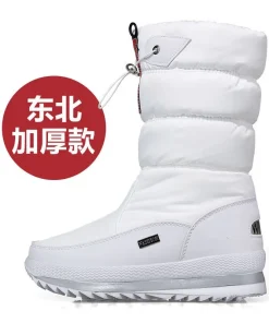 Winter thick women's snow boots Warm Plush Mid-calf Boots Non slip Waterproof Platform Snow Boot Casual Female White shoes - Image 6