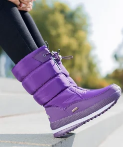 Winter thick women's snow boots Warm Plush Mid-calf Boots Non slip Waterproof Platform Snow Boot Casual Female White shoes - Image 4