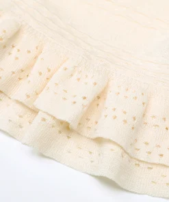 High Quality New Sweater Fashion Classic Ruffle Edge Knitted Elastic Long Sleeved Cardigan Sleeveless Skirt Slim Fit Women's Set - Image 6