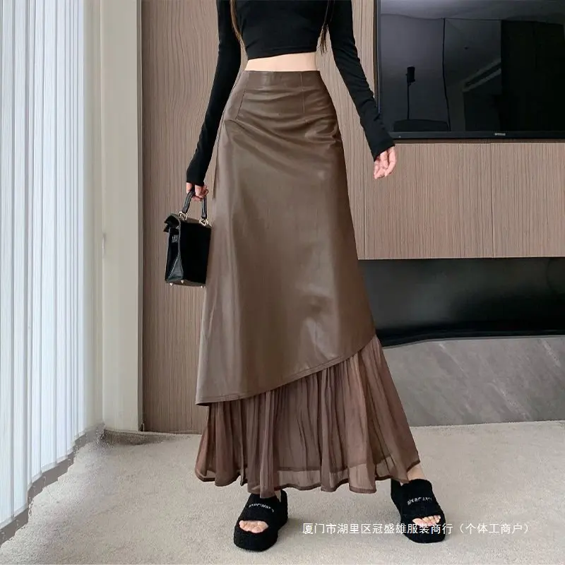 Autumn and Winter Maillard Outfit High-end Western-style Knitted Long Sweater Fashionable High Waisted Skirt Two-piece Set - Image 5