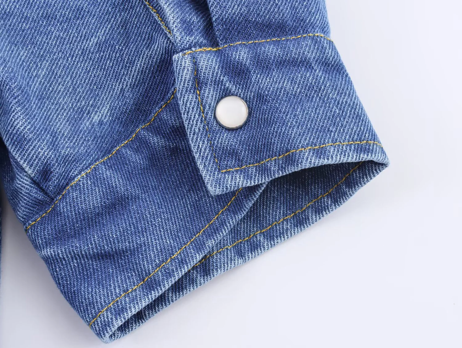 ZERAINS Autumn new women's clothing European and American style knot decoration denim shirt Midi skirt set - Image 4