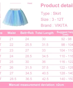 VIKITA Girls Tutu Fluffy Blue Skirt Toddlers Princess Ballet Dance Tulle Mesh Skirts Kids Casual Daily Clothes Pettiskirt Skirt - Image 6
