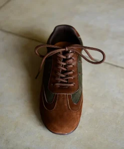 Vintage German Training Baseball Shoes for Women's Genuine Leather Woman Running Sports Shoes Outdoor Tennis Lace-up Sneakers - Image 5