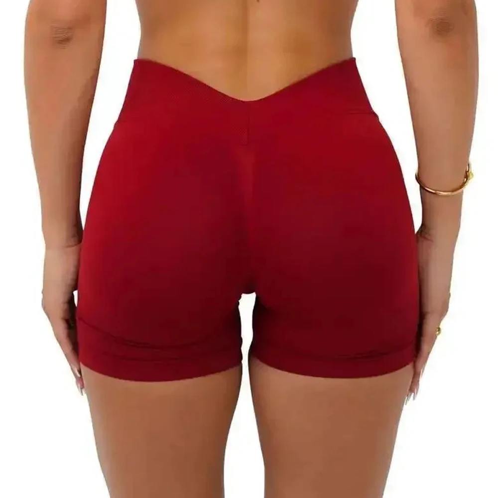 Gym Shorts Woman Seamless Yoga Shorts Fitness Training Yoga Clothing Butt Lifting Workout Short Leggings V Waist Sports Shorts - Image 3