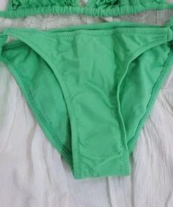 4 Color Brand 2023 Summer Girls Swimwear Soild Baby Kids Swimwear Biquini Infantil Swimsuits Falbala Bikini Girl For 6-14years - Image 6