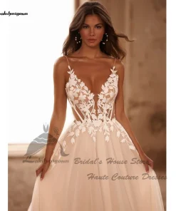 Lakshmigown Civil Boho Beach Wedding Dresses V Neck Lace Appliques 2025 Vedtidos Corset Sexy Women Bridal Gowns Customized - Image 6