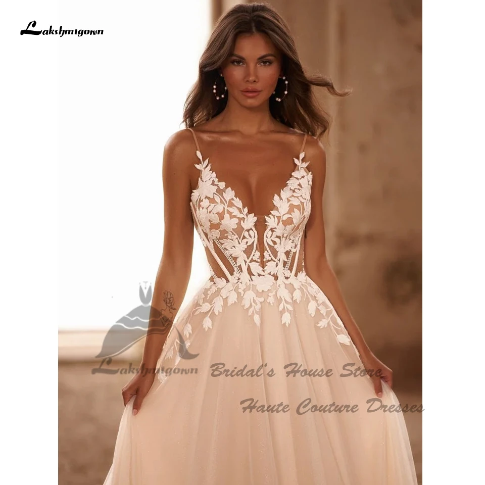 Lakshmigown Civil Boho Beach Wedding Dresses V Neck Lace Appliques 2025 Vedtidos Corset Sexy Women Bridal Gowns Customized - Image 6