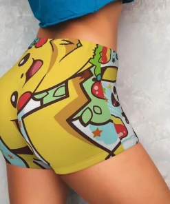 Custom Kawaii Pikachus Anime Volleyball Biker Gym Shorts for Women Athletic Workout Yoga Shorts - Image 4
