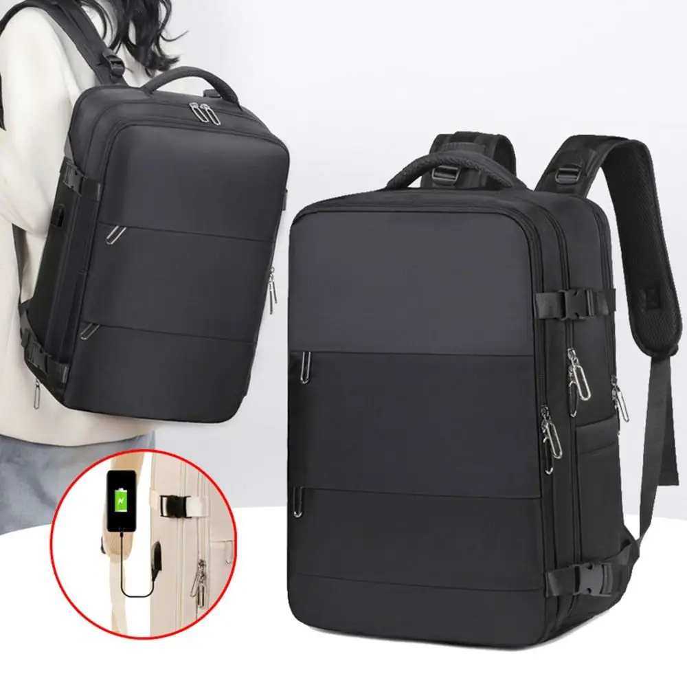 35L Large Capacity Travel Backpack Oxford Shoe Pouch Travel Luggage Bagpack with USB Charging Port Waterproof Carry On Backpack - Image 3