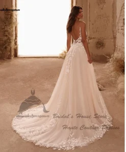 Lakshmigown Civil Boho Beach Wedding Dresses V Neck Lace Appliques 2025 Vedtidos Corset Sexy Women Bridal Gowns Customized - Image 4