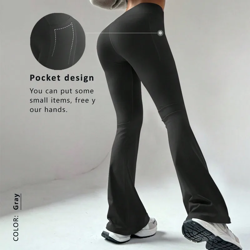 Women's Thermal Fleece Wide Leg Yoga Pants High Waisted Booty Lifting Outdoor Fitness Leggings High Stretch Lounge To Trail Wear - Image 5