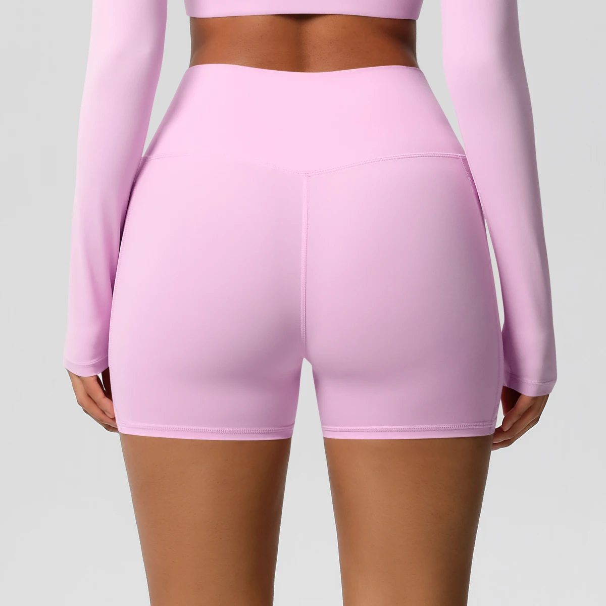 Solid Color Yoga Pants With Pockets Quick Drying High Waisted Gym Push Up Yoga Shorts for Woman Breathable Workout Fitness Short - Image 4