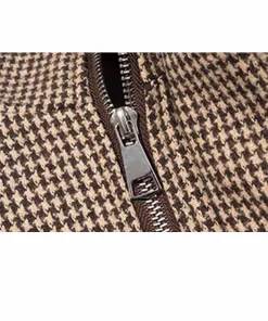HH Woman Early Spring Fashion Long Sleeves Stand Collar Solid Color Plaid Zipper Bomber Jacket Female Casual Versatile Jacket - Image 5