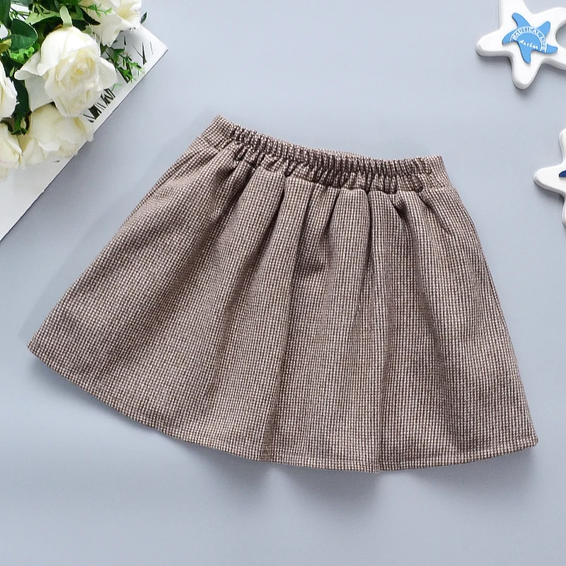 Girls' Half Skirt Pleated Skirt For Spring And Autumn Children's Stylish Versatile Short Skirt For Autumn And Winter - Image 2