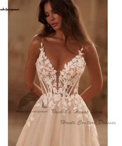 Lakshmigown Civil Boho Beach Wedding Dresses V Neck Lace Appliques 2025 Vedtidos Corset Sexy Women Bridal Gowns Customized - Image 5