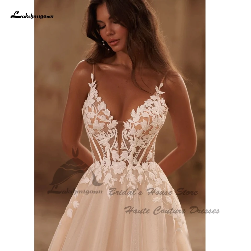 Lakshmigown Civil Boho Beach Wedding Dresses V Neck Lace Appliques 2025 Vedtidos Corset Sexy Women Bridal Gowns Customized - Image 5