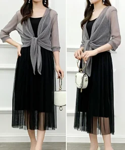 Summer Cardigan Ladies Sexy Thin Sunscreen Short Jacket ling Dress Thin Short Coat Short Type Shawl Sunscreen Jacket Cardigan - Image 4