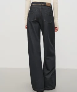 FSLE【Premium Series】Original Color Straight Wide-leg Brushed Jeans for Women Winter 2025 New Style Ins Simple Design All-match - Image 4
