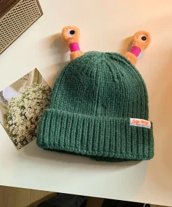 Cute Cartoon Quirky Light-emitting Tentacle Knitted Hat Parent-child Models Warm Wool Cap Eyes Light-emitting Beanie Monster Hat - Image 4