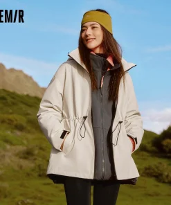 Semir Down Jacket Women 2025 New Two-Piece Three-in-One Outdoor Travel Daily Waterproof Oil-proof Stain-proof Woman winter coat