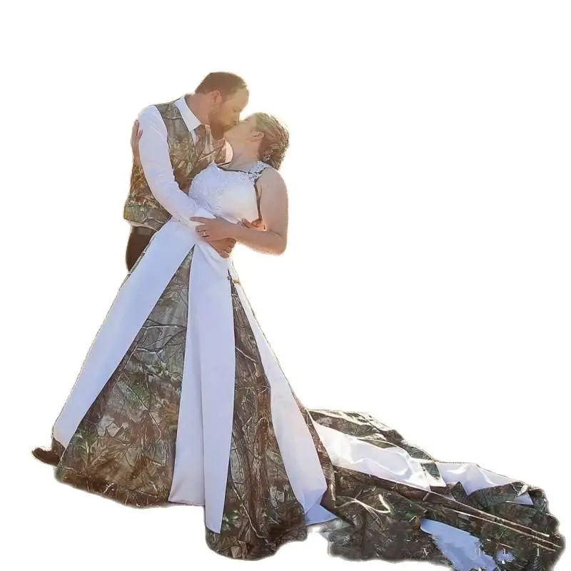 Bealegantom In Stock New Vintage Wedding Dresses Bealegantom Camo Realtree Print Long Formal Bridal Gowns Robe De Mariage QA437 - Image 2