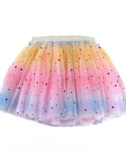 Alternative view of Girls Tutu Skirts Stars Print Princess Pettiskirts Kids Ballet Dancing Party Skirt Children Gradient Costume Clothes