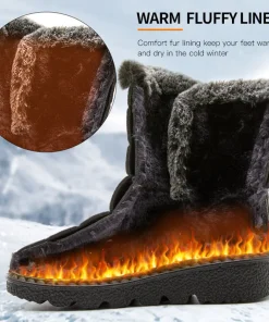 Women's Boots 2025 Trend Winter Shoes For Woman Winter Boots Ankle Low Heels Botas Mujer Waterproof Snow Boots With Fur Shoes - Image 3