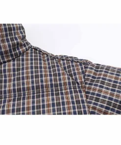 HH Woman Winter Fashion Long Sleeves Stand Collar Plaid Pocket Zipper Decoration Cotton Jacket Female Versatile Cotton Jacket - Image 4