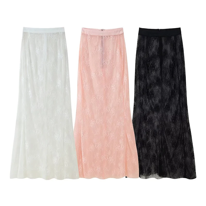 2025 Elegant Blazer Skirt Sets Women Two Piece Double Breasted Jacket Lace See Through Trousers Suits New Party Gown Set - Image 6