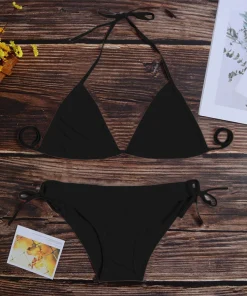 Sexy Underwear Woman Thong Women's Bikinis Set Sexy Two-piece Swimsuit Bandage Style Brazilian Breathable Solid Swimwear Summer - Image 5