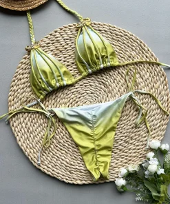 New bikini sexy tie dye split style swimwear for woman accessories swimsuit - Image 4