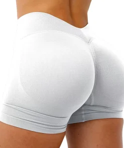 Gym Shorts Woman Seamless Yoga Shorts Fitness Training Yoga Clothing Butt Lifting Workout Short Leggings V Waist Sports Shorts - Image 6