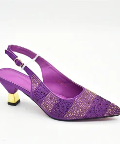 Luxury Italian Shoes and Bag Set for Women Elegant Shoes Woman Heel Nigeria Party Shoes and Bags for Women Rhinestone Pumps - Image 5