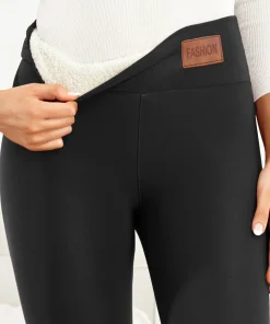 Winter Warm Leggings for Women Comfortable Thermal Soft Pants High Waist Solid Thick Velvet Leggings - Image 6