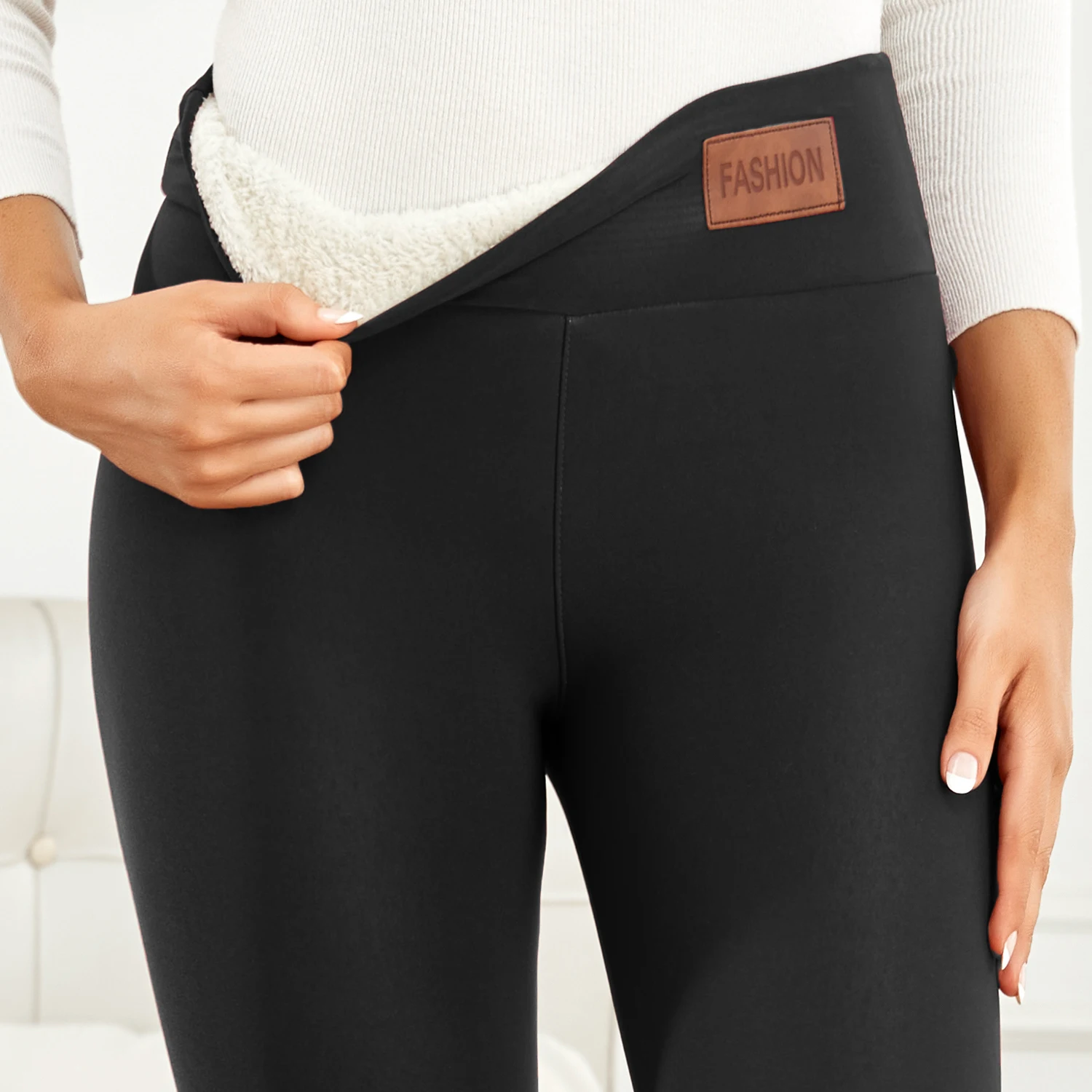 Winter Warm Leggings for Women Comfortable Thermal Soft Pants High Waist Solid Thick Velvet Leggings - Image 6