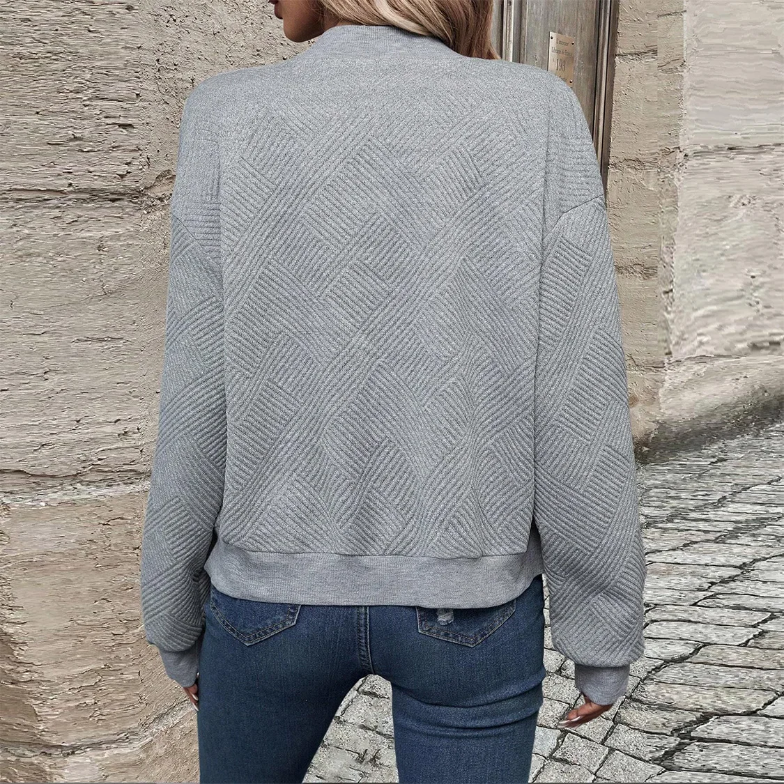 Women's autumn and winter new solid color simple and exquisite zipper jacket baseball collar casual jacket - Image 6
